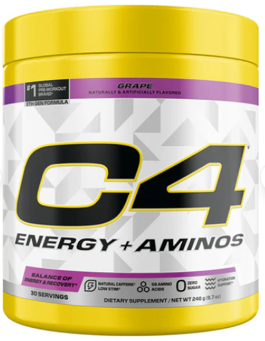 Cellucor C4 Energy + Aminos Powder | 5g BCAAS & Eaas for Muscle Recovery, 3 Electrolytes for Hydration, 100mg Natural Caffeine | Pre Workout | Zero Sugar, 30 Servings