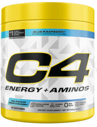 Cellucor C4 Energy + Aminos Powder | 5g BCAAS & Eaas for Muscle Recovery, 3 Electrolytes for Hydration, 100mg Natural Caffeine | Pre Workout | Zero Sugar, 30 Servings