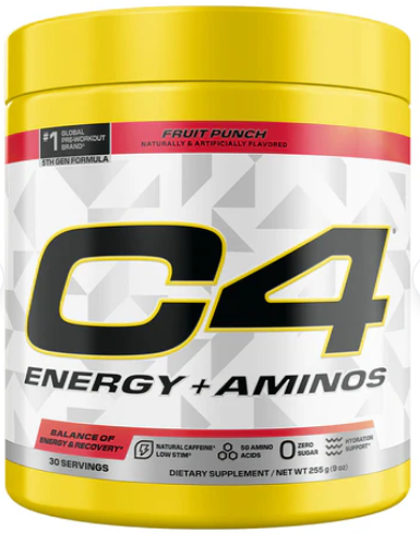 Cellucor C4 Energy + Aminos Powder | 5g BCAAS & Eaas for Muscle Recovery, 3 Electrolytes for Hydration, 100mg Natural Caffeine | Pre Workout | Zero Sugar, 30 Servings