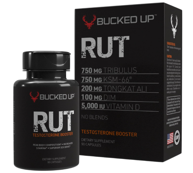 Bucked Up RUT - Testo Booster - Best All-Natural Test Formula for Men - Energy, Endurance, Strength, and Stamina Booster - Muscle Composition Aid