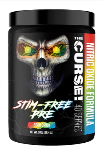 JNX Sports The Curse Stim-Free Pump Sour Candy Flavor Pre-Workout Powder, 40 Serve