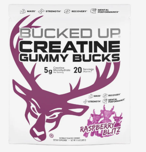 Bucked Up Creatine Gummys Raspberry Blast