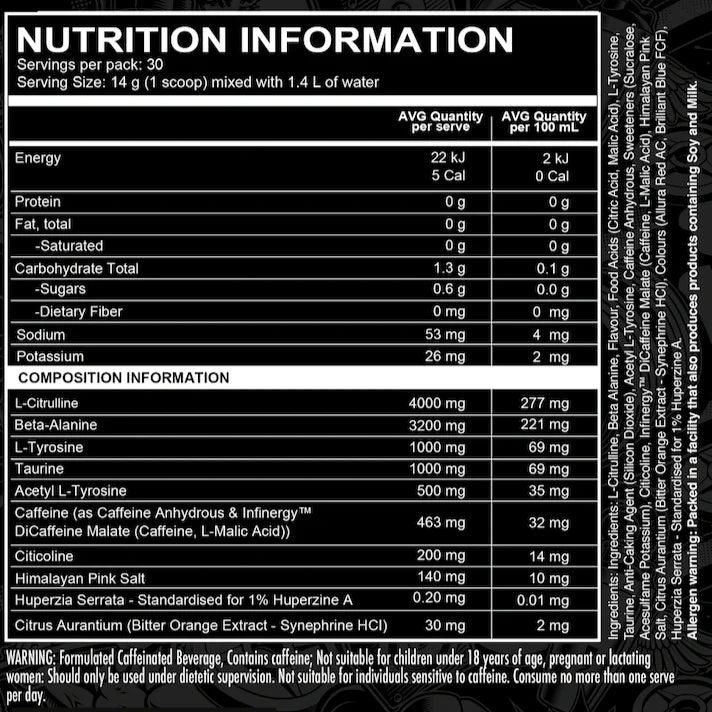 HEADSHOT | HARDCORE PRE-WORKOUT | 30 Serves